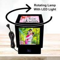 LED Rotating Lamp MDF Photo Frame Night Lamp Personalized Print Photo Frame Gifts for Birthday, Anniversary etc for Wife Girlfriend Mother Daughter Boyfriend Husband Parents etc. - Image 3