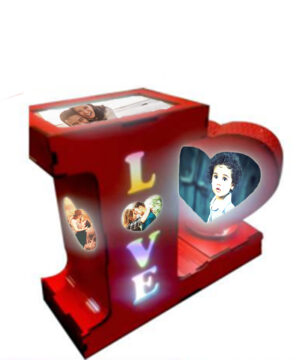 LED MDF Rotating Lamp Customized L LOVE Heart Shape Photo Print Lamp Unique style