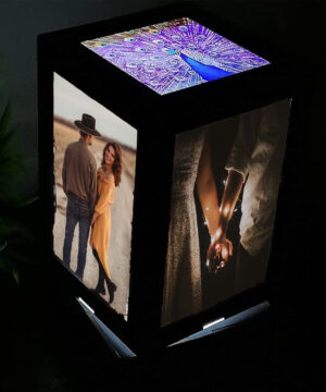 LED Rotating Lamp MDF Photo Frame Night Lamp Personalized Print Photo Frame Gifts for Birthday, Anniversary etc for Wife Girlfriend Mother Daughter Boyfriend Husband Parents etc.
