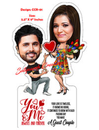 Personalized caricature gift for couple with name CCR 01