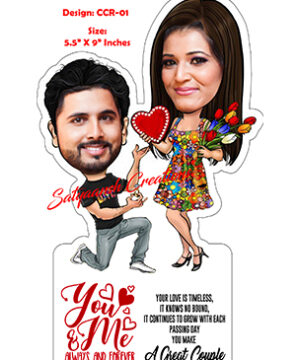 Personalized caricature gift for couple with name CCR 01