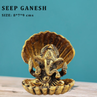 Divya Mantra Ganesha Idols for Home Decor Murti God Idol Pooja Vinayagar Statue Lord Ganpati Mandir Decorative Indian Temple Office Kitchen Living Room Decoration Item (Shell Ganesh) - Image 2
