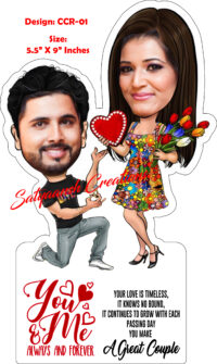 Personalized caricature gift for couple with name CCR 01 - Image 2