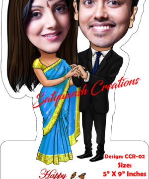 Personalized caricature gift for couple with name CCR 02