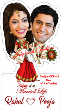 Personalized caricature gift for couple with name CCR 03
