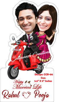 Personalized caricature gift for couple with name CCR 06