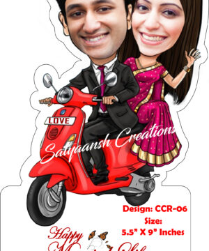 Personalized caricature gift for couple with name CCR 06