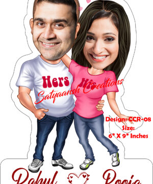 Personalized Caricature Gift for Couple with name CCR 08