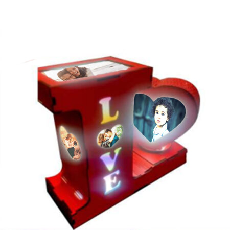 LED MDF Rotating Lamp Customized L LOVE Heart Shape Photo Print Lamp Unique style