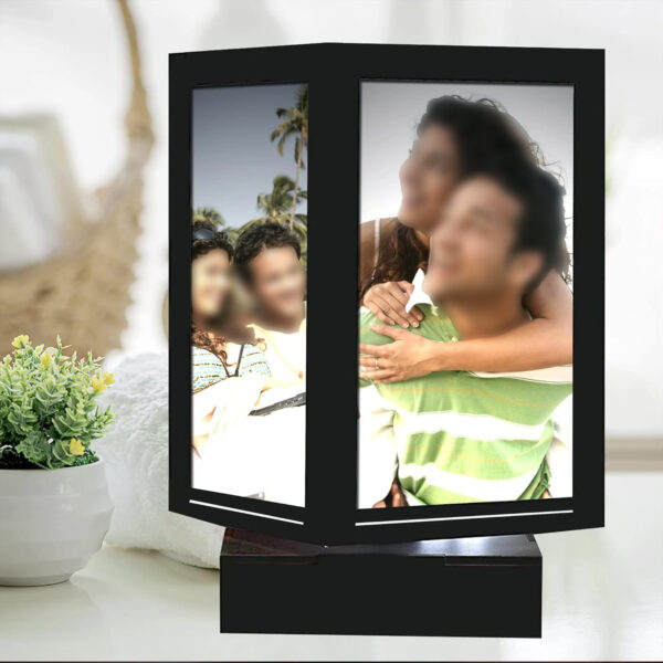 LED Rotating Lamp MDF Photo Frame Night Lamp Personalized Print Photo Frame Gifts for Birthday, Anniversary etc for Wife Girlfriend Mother Daughter Boyfriend Husband Parents etc.