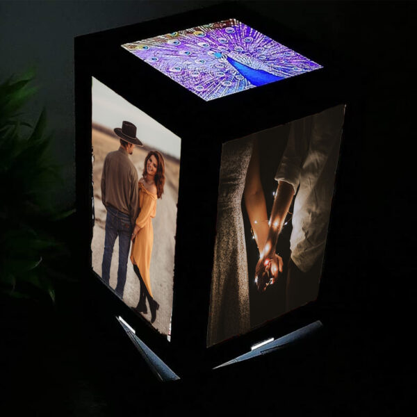 LED Rotating Lamp MDF Photo Frame Night Lamp Personalized Print Photo Frame Gifts for Birthday, Anniversary etc for Wife Girlfriend Mother Daughter Boyfriend Husband Parents etc.