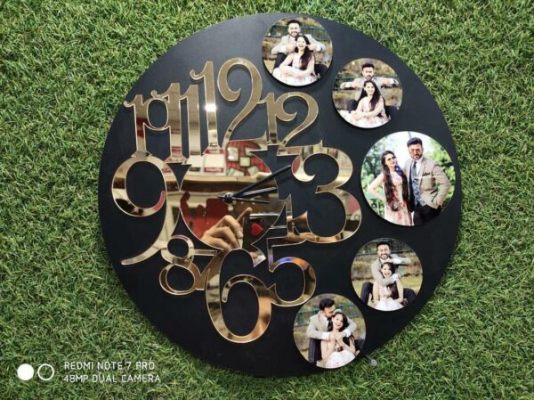CLOCKS MDF BASE WITH GOLD ACRYLIC NUMBER