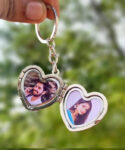 Metal Heart Shape Couple Keychain