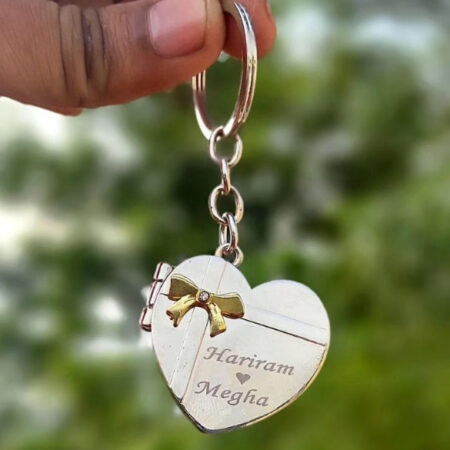 Metal Heart Shape Couple Keychain