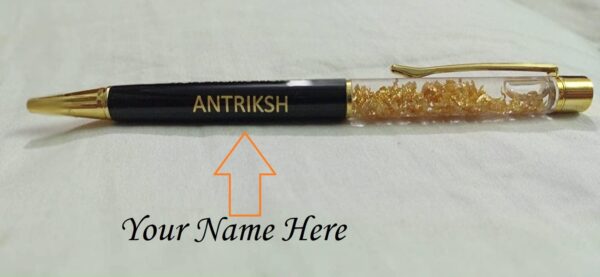 Combo- Personalized Pen With Name Engraved Metal Pen For Gifting with Box, Name Printed On Body (Golden) & Keychain