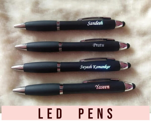 Personalized Black LED Pen with Name Engraved