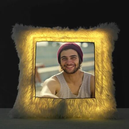 Led Cushion Pillow with Photo -16x16 Inch (Square)