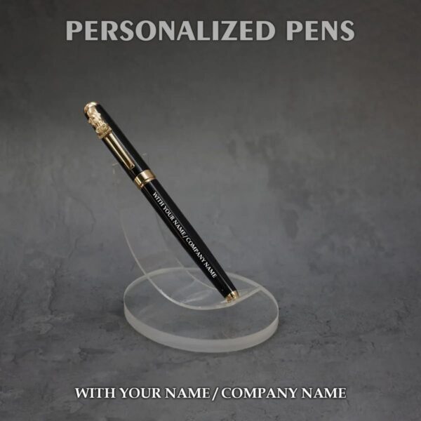 Metal Body Ashoka Logo with Name Engraved Pen | Gift for Government Employees, Men & Women Birthday Corporate Gifting