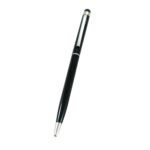 Super Slim Black Metal Body with Touch Screen Stylus Best Gift Pen for Men & Women Professional Executive Office, Nice Pens (Blue Ink)