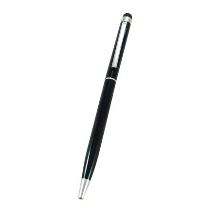 Super Slim Black Metal Body with Touch Screen Stylus Best Gift Pen for Men & Women Professional Executive Office, Nice Pens (Blue Ink)