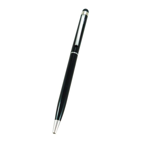 Super Slim Black Metal Body with Touch Screen Stylus Best Gift Pen for Men & Women Professional Executive Office, Nice Pens (Blue Ink)