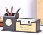 Personalized Pen Stand with Name, Table Watch, Table Calendar – Custom Gift for Teachers, Doctors, Employees
