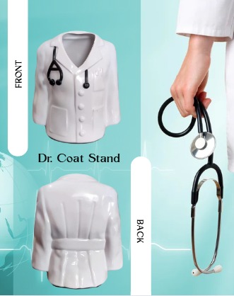 Doctor Coat Pen Stand For Doctors, Surgeons, Medico, Dr. & Medical Aspirants.  (White)