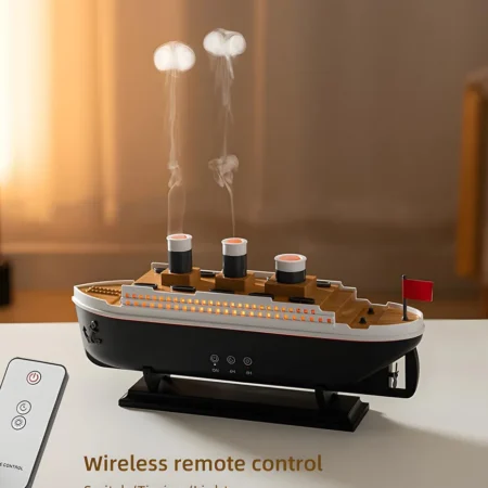 Titanic Ship Humidifier, Cool Mist Aroma Diffuser, LED Lights, Decorative Cruise Ship Design