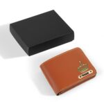 Customized Wallet with Name & Charm - tan Brown