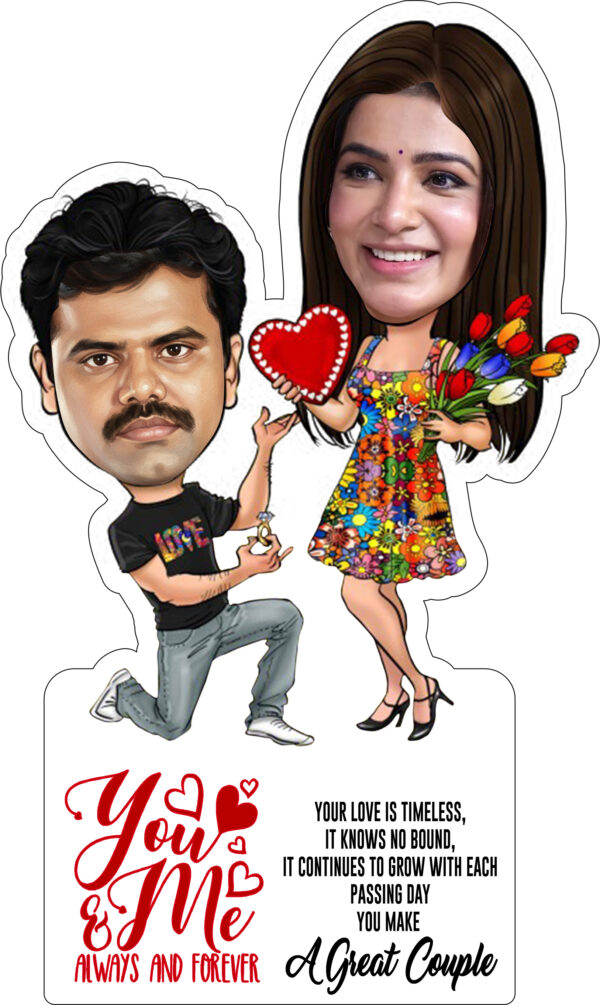 Customized Couple Caricature Photo Gift – Perfect for Wedding, Anniversary & Love