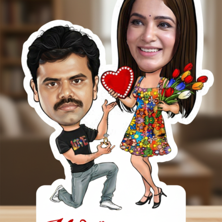 Customized Couple Caricature Photo Gift – Perfect for Wedding, Anniversary & Love