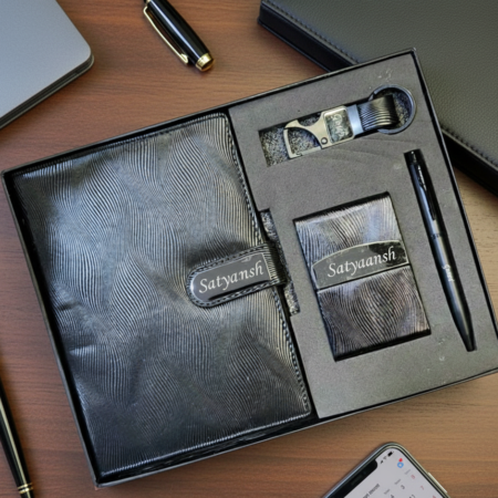 Combo Personalized Diary & Gift 4 in 1 Set - Black