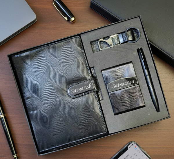 Combo Personalized Diary & Gift 4 in 1 Set - Black