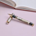 Luxury Roller Ball Pen Embossed Esthetic Lord Venkateshwara with Golden Clip Tirupati Balaji Pen, Gift Set for Men & Women With High End Gift Box.