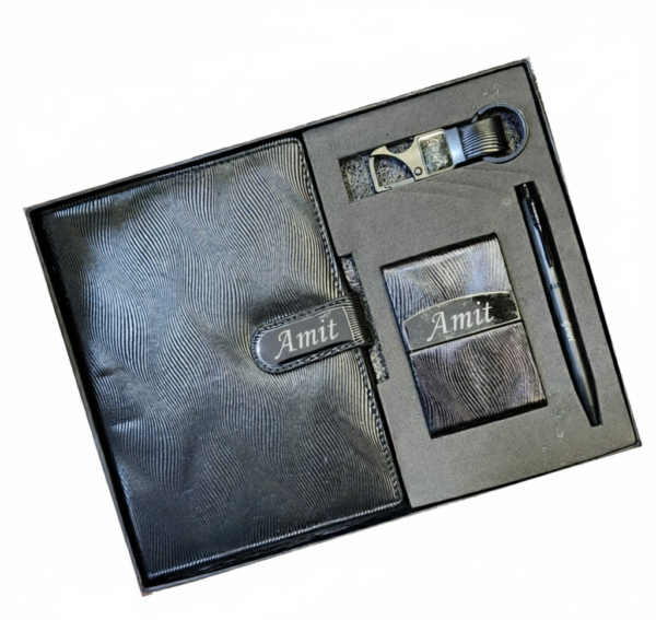 Combo Personalized Diary & Gift 4 in 1 Set - Black