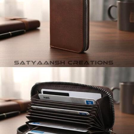 Pocket-Sized Stitched PU Leather Card Holder Wallet for Men & Women – Credit, Debit & Business Cards