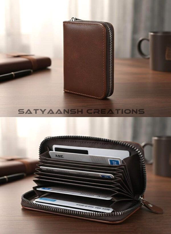 Pocket-Sized Stitched PU Leather Card Holder Wallet for Men & Women – Credit, Debit & Business Cards