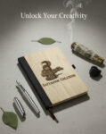 Brown Customized Bamboo A5 Size Notebook in Natural Finish