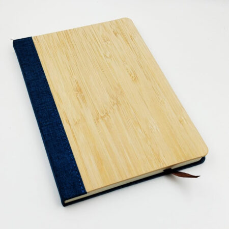Brown Customized Bamboo A5 Size Notebook in Natural Finish