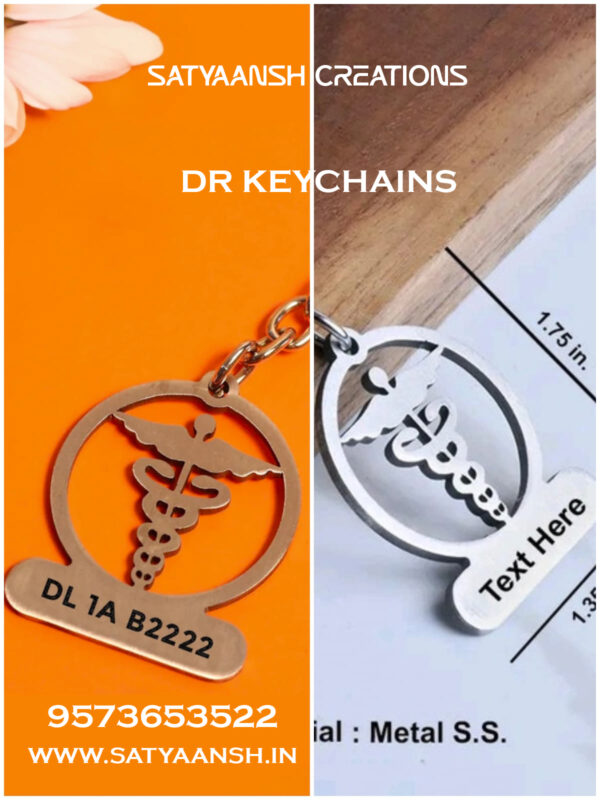 Doctor Personalized Keychain - Stainless Steel Customizable Engraved Key Ring with Names - Best Gift For Doctor