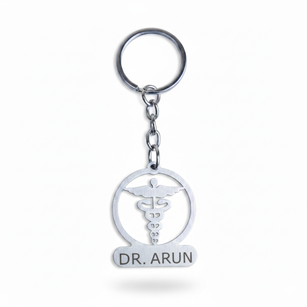 Doctor Personalized Keychain - Stainless Steel Customizable Engraved Key Ring with Names - Best Gift For Doctor