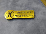 Gold Acrylic Advocate Magnetic Badge – Premium Personalized Name Badge