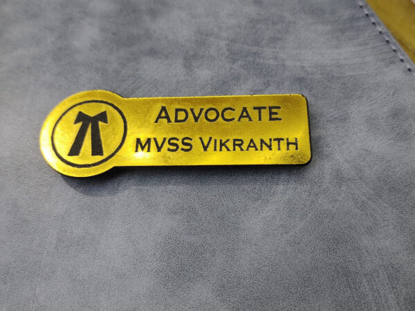 Gold Acrylic Advocate Magnetic Badge – Premium Personalized Name Badge