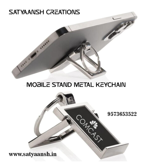 🔑 2-in-1 Metal Keychain + Mobile Stand 📱