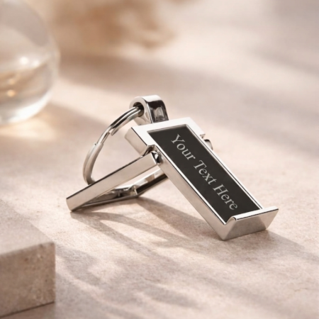 🔑 2-in-1 Metal Keychain + Mobile Stand 📱