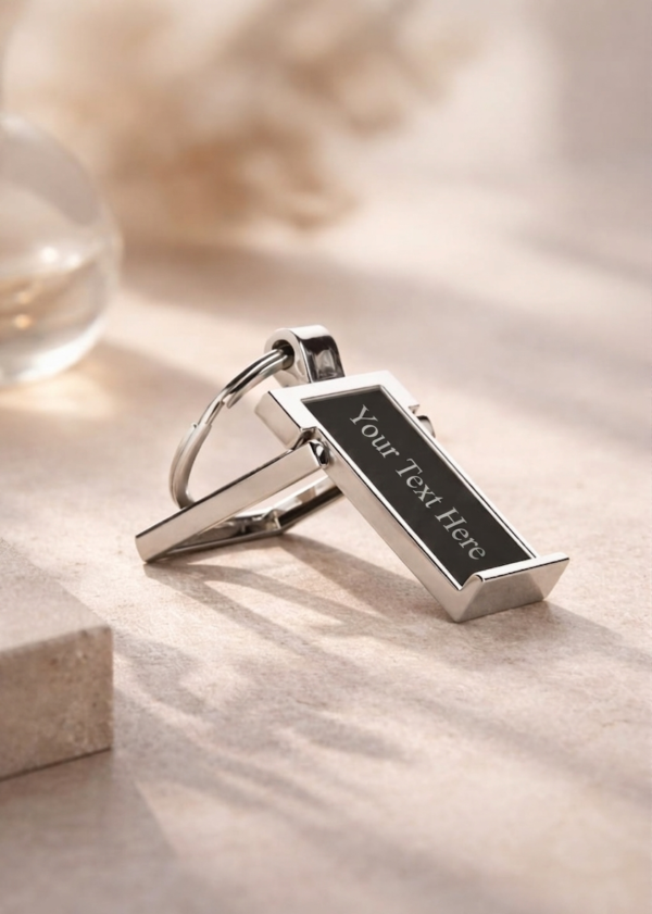 🔑 2-in-1 Metal Keychain + Mobile Stand 📱