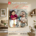 Acrylic Photo Printed Wall Clock – Customized Picture Clock for Couples, Birthday, Anniversary, Wedding & Special Occasions – 12 x12 Inch Home Decor Gift