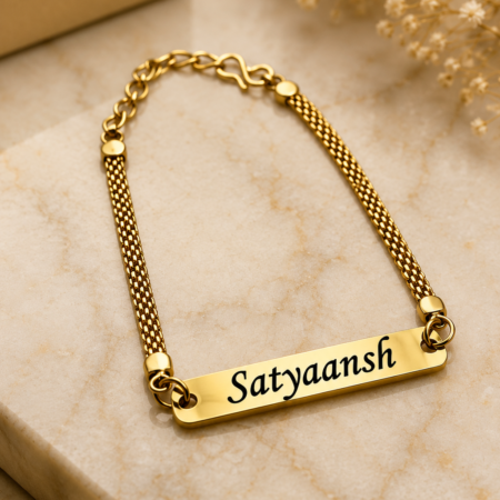 Personalized Gold Name Bracelet Rakhi