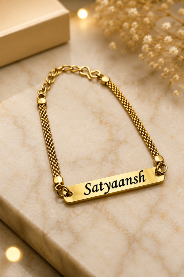 Personalized Gold Name Bracelet Rakhi
