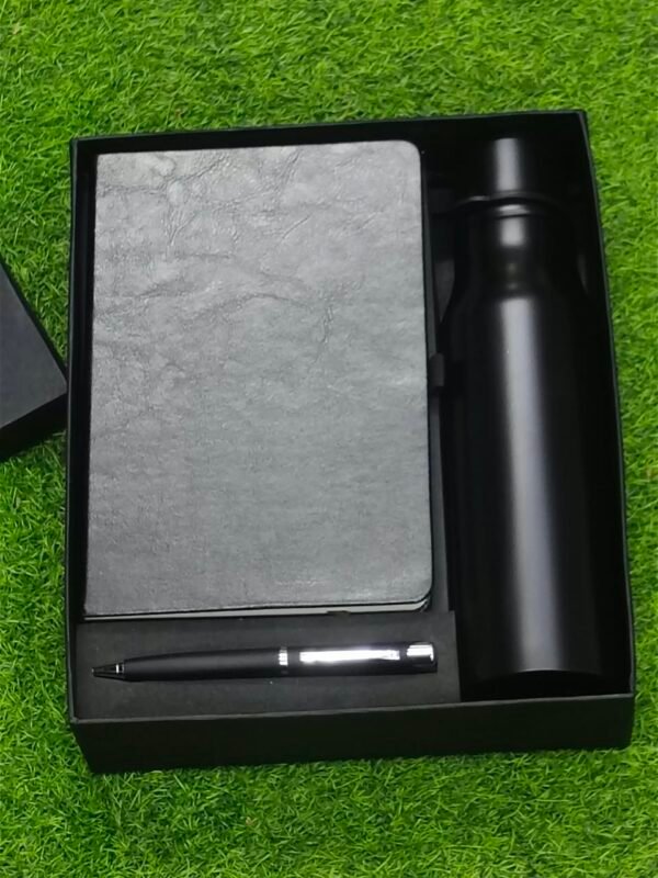 Personalized 3-in-1 Executive Gift Set | Custom Name Diary, Pen & Water Bottle